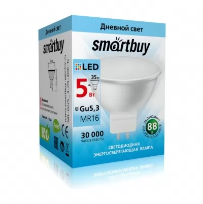 Лампа светодиодная Smartbuy GU5.3 4000К 5Вт купить в Москве