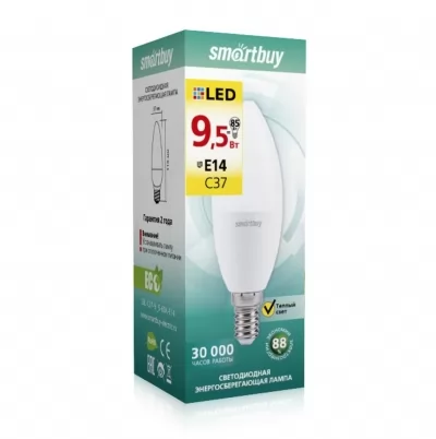 Лампа светодиодная Smartbuy C37 Е14 3000К 9.5 Вт купить в Москве