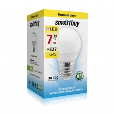 Лампа светодиодная Smartbuy G45 Е27 3000К 7 Вт купить в Москве