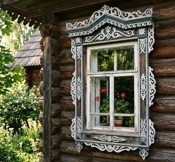 Деревянные наличники на двери и окна